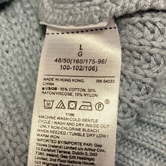 Banana Republic Women's Blue Knit Mock Neck Long Sleeve Sweater Top Size L - Picture 4 of 4